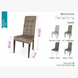 Nicol szék - Több szín | Szövet kárpit | Pácolt, tömör bükkfa láb